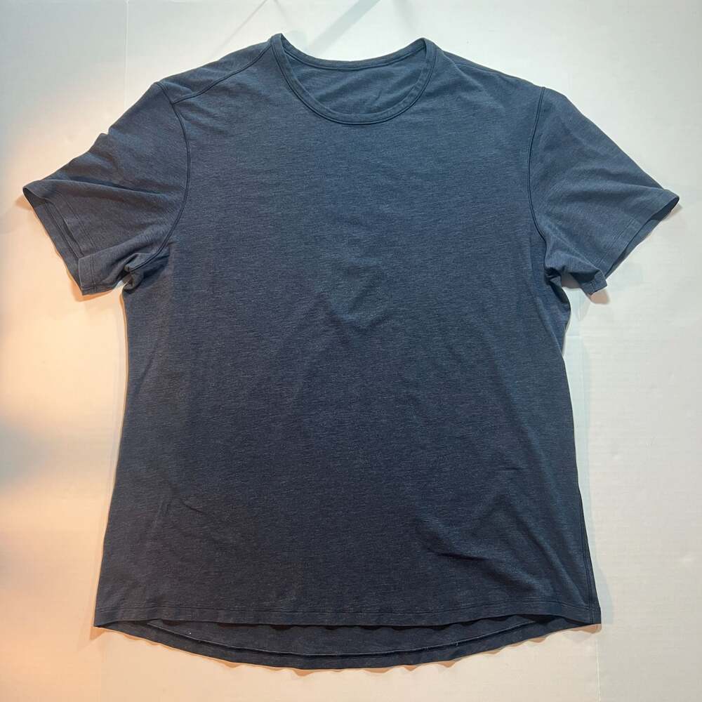Lululemon Men's Fundamental Short Sleeve T-Shirt Heathered Navy Size XL